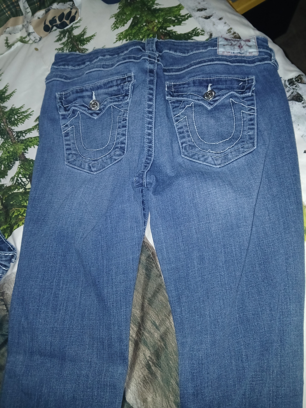 True Religion Women's Straight Leg Jeans in Classic Blue